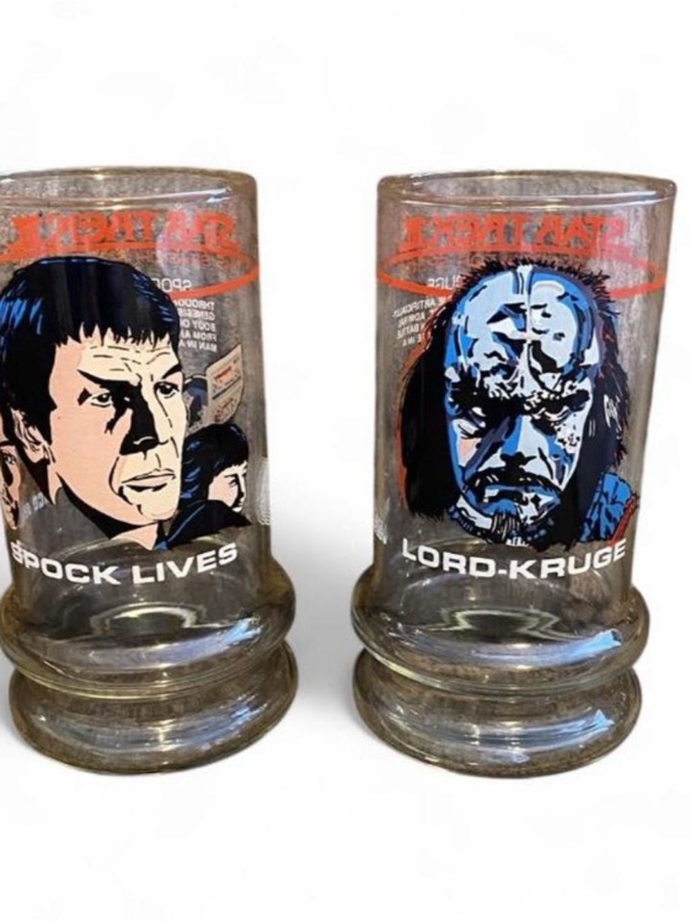 Star Trek Character Glasses — Spock Lives & Lord-Kruge, Blue and Orange Accents